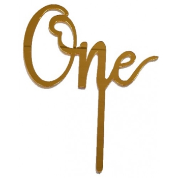 Torten Topper - One - Gold